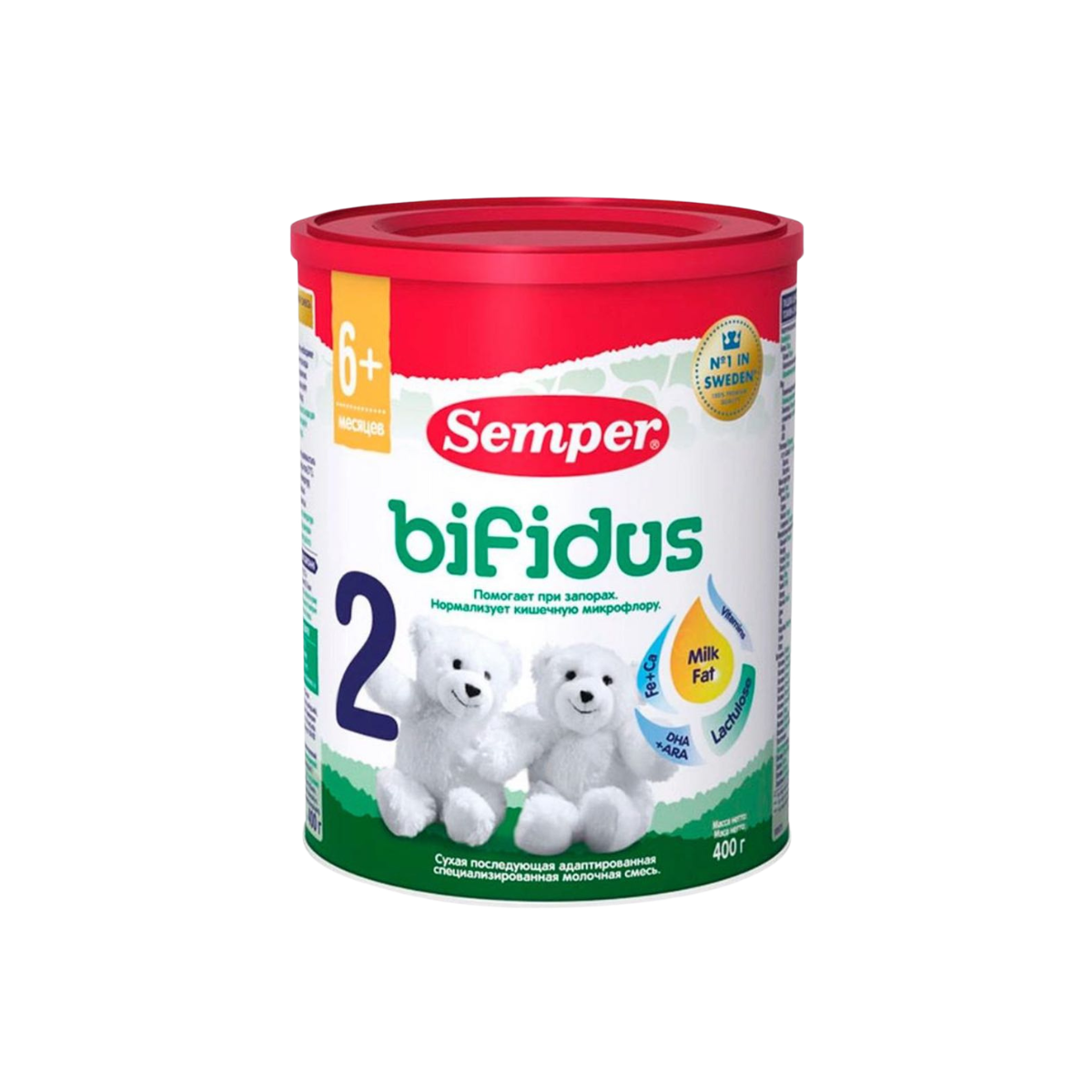 Semper Bifidus Nutradefense 2 молочная смесь 400 г для детей с 6 месяцев