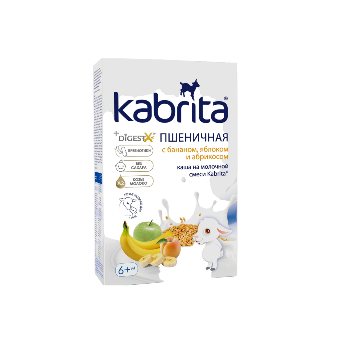 Kabrita Пшеничная каша с бананом яблоком абрикосом 6+ 180 г