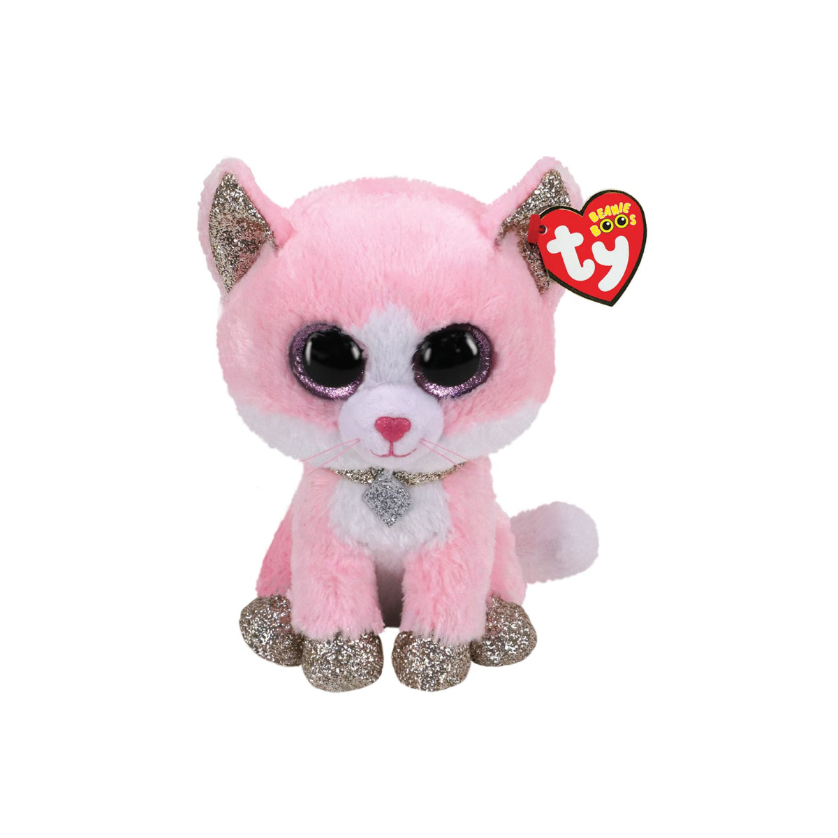 TY Мягкая игрушка розовая кошка Fiona плюш