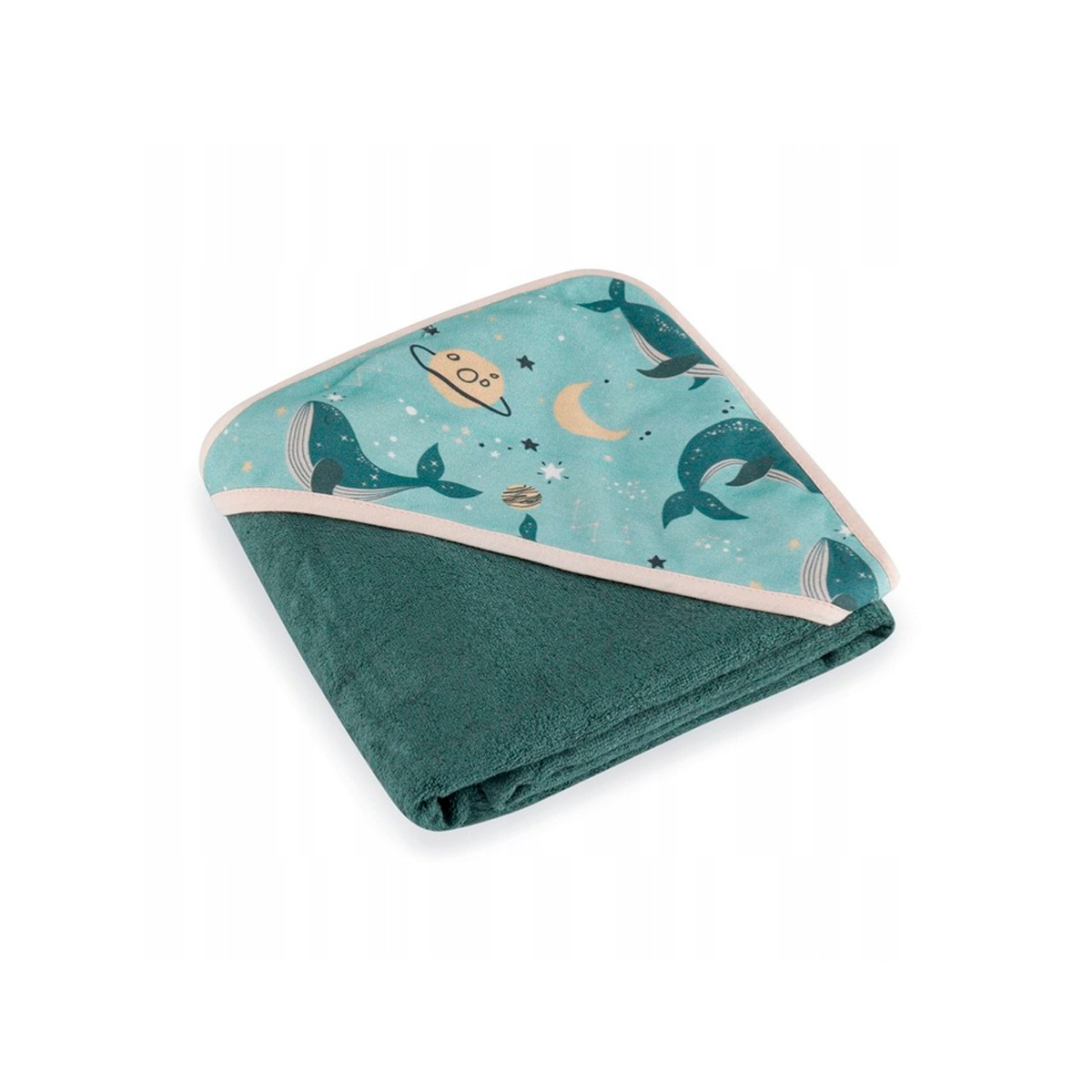 Полотенце с капюшоном Loulou PETITE&MARS Bamboo 100х100 см Whale