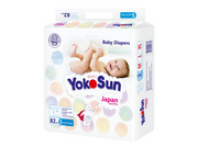Подгузники YokoSun Comfort S мягкие дышащие до 6 кг 82 шт