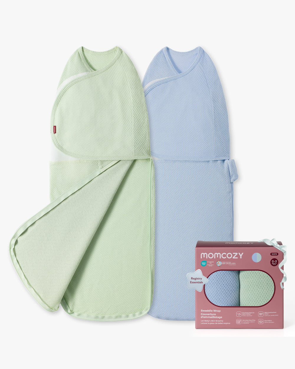 Bolalar uchun Momcozy Easy Swaddle Wrap o'ramasi, 2 dona, 0-3 oy