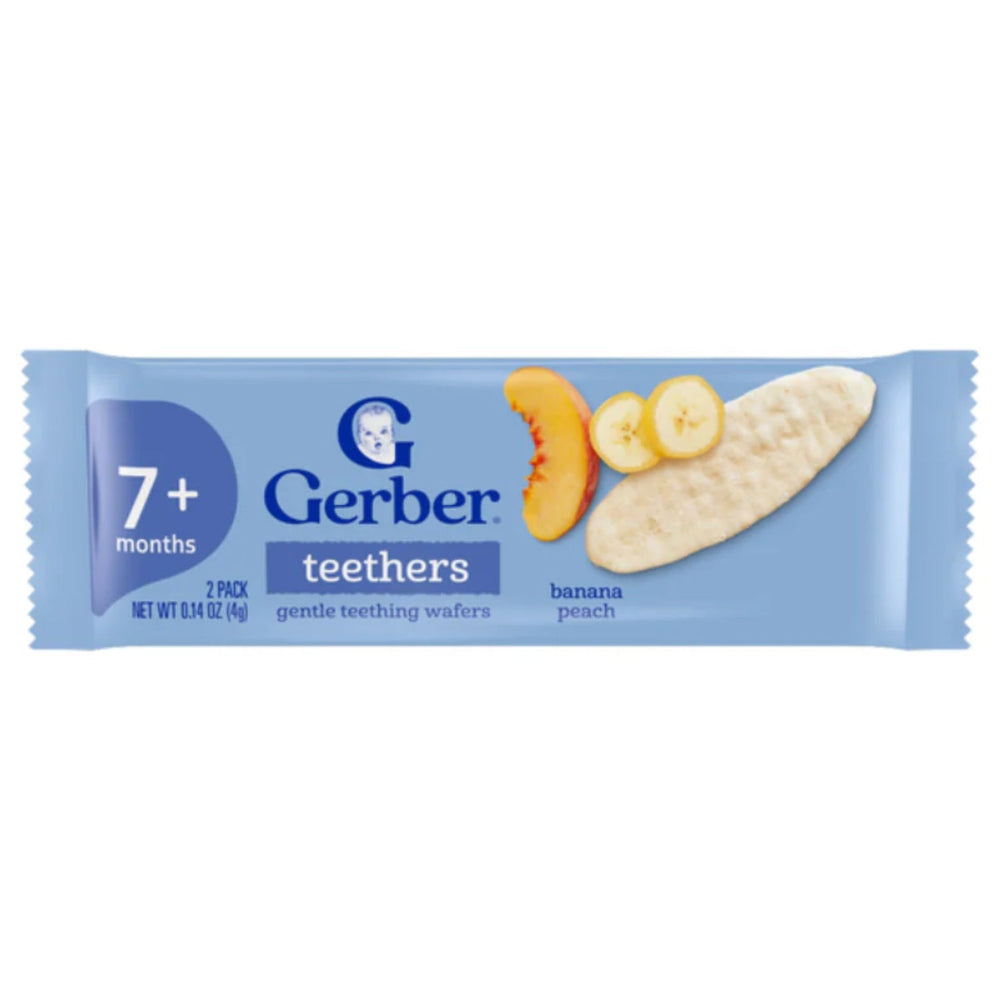 Prorezivatellar-vaflilar Gerber Gentle Teethers Qulupnay Olma Ismaloq 7+ oylik