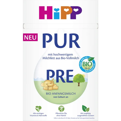 HiPP PRE PUR sut aralashmasi 500 g, tug'ilgandan, palma yog'isiz