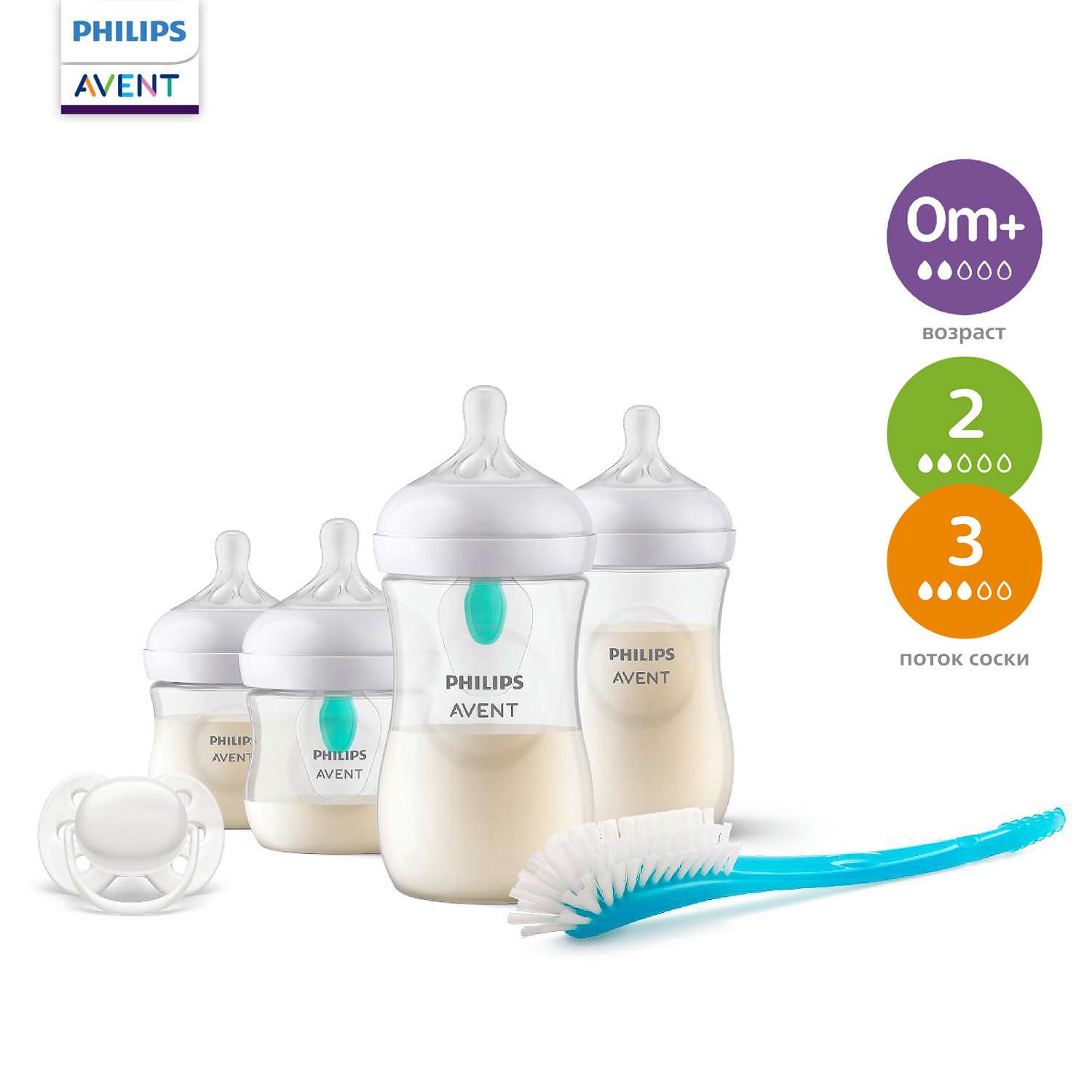 Philips Avent стеклянные бутылочки набор 5 шт с антиколиковой системой