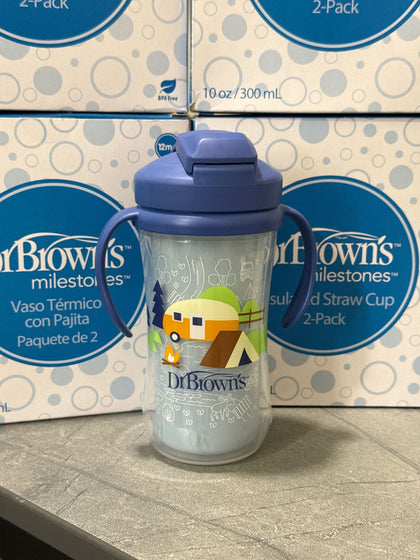 Dr. Brown's Milestones naychali stakan 300 ml, ko'k, 12 oy+