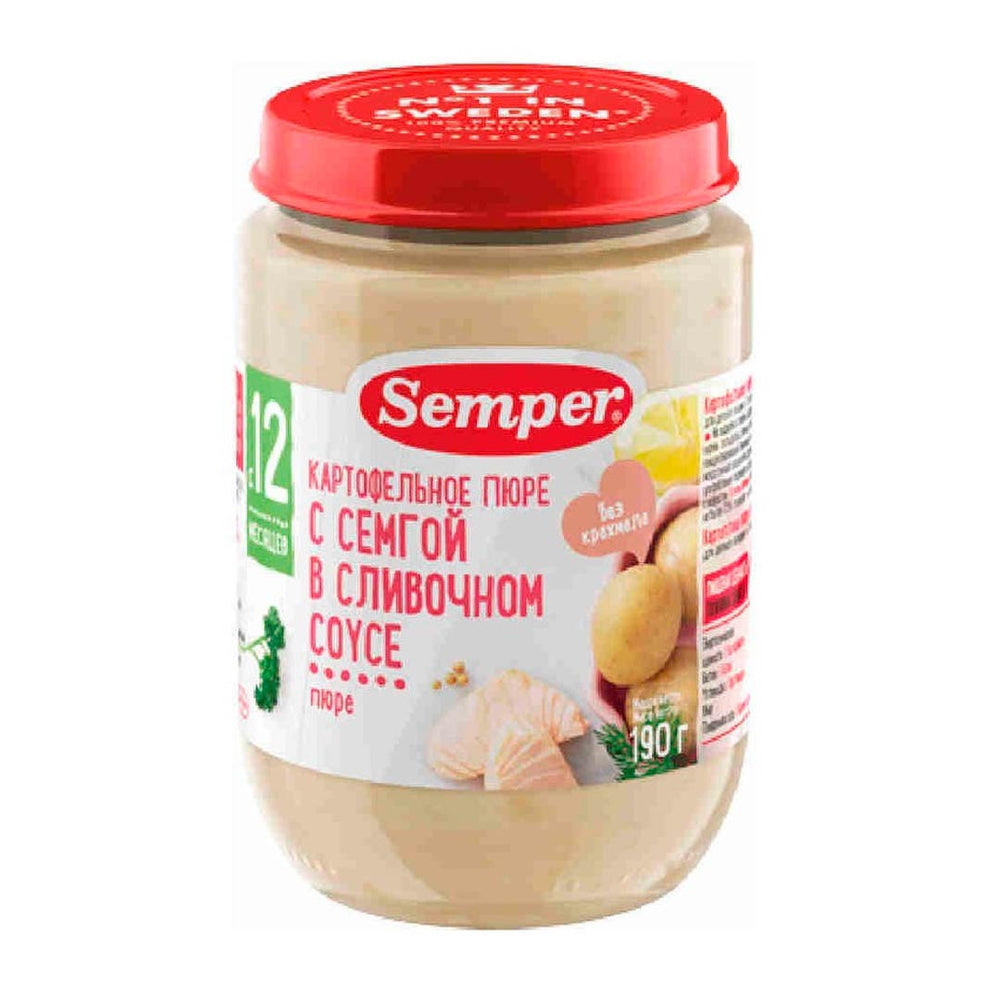 Semper Картофельное пюре с сёмгой в сливочном соусе 190 г, с 9 месяцев