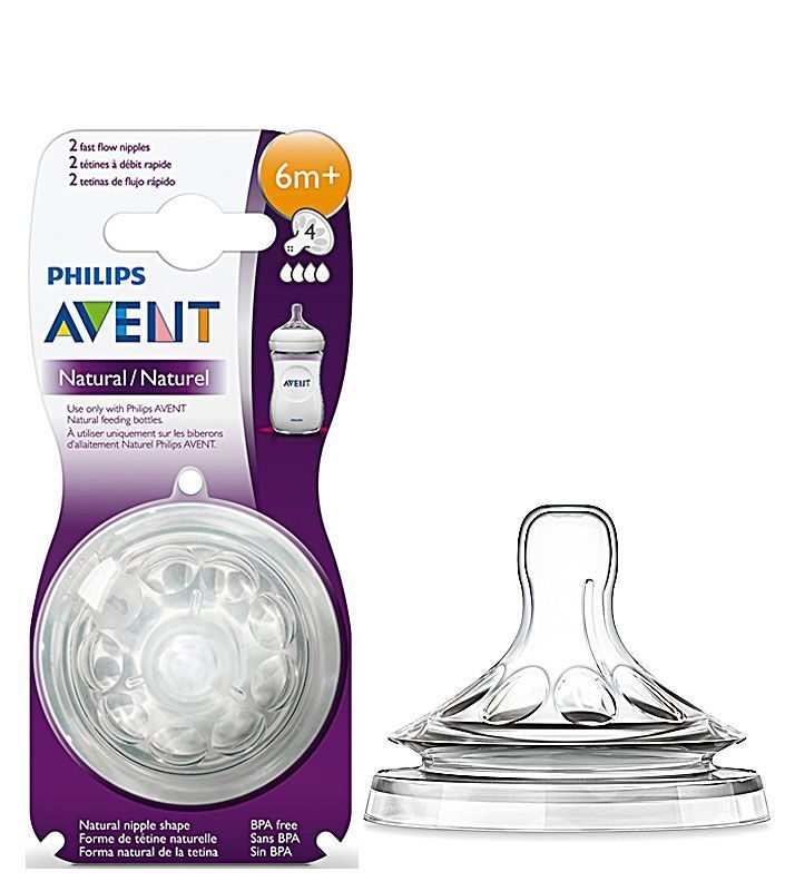 Philips Avent соска 6м+ (4 шт) силиконовая мягкая для бутылочки