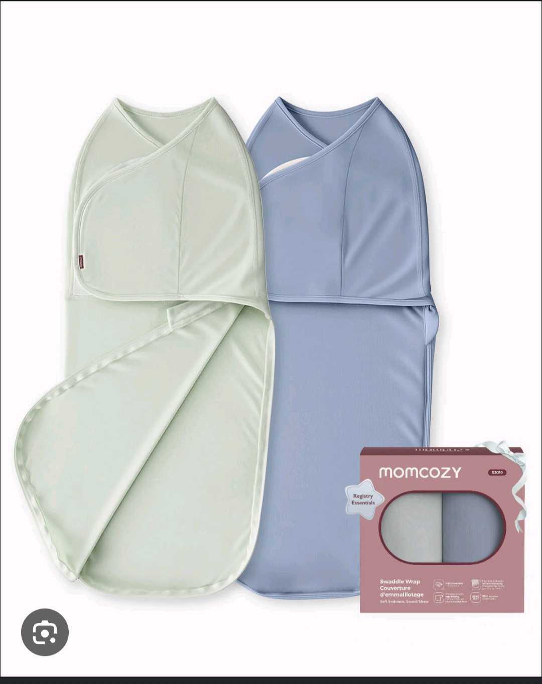 Bolalar uchun Momcozy Easy Swaddle Wrap o'ramasi, 2 dona, 0-3 oy