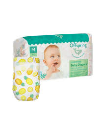 Offspring Подгузники M 6-10 кг 42 шт расцветка Ананасы