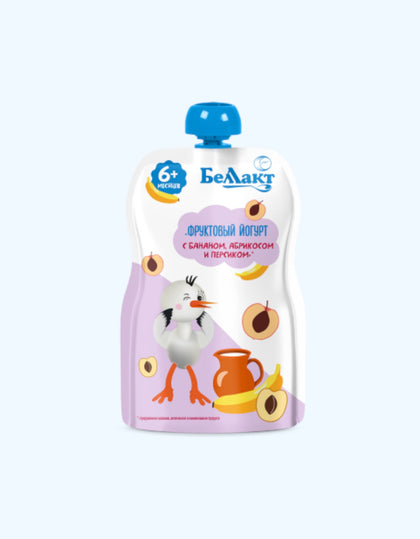 Bellakt püresi Mevali yogurt banan abrikos shaftoli 90 g