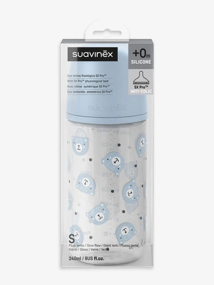 Suavinex Wild 240 ml ko'k shisha idish