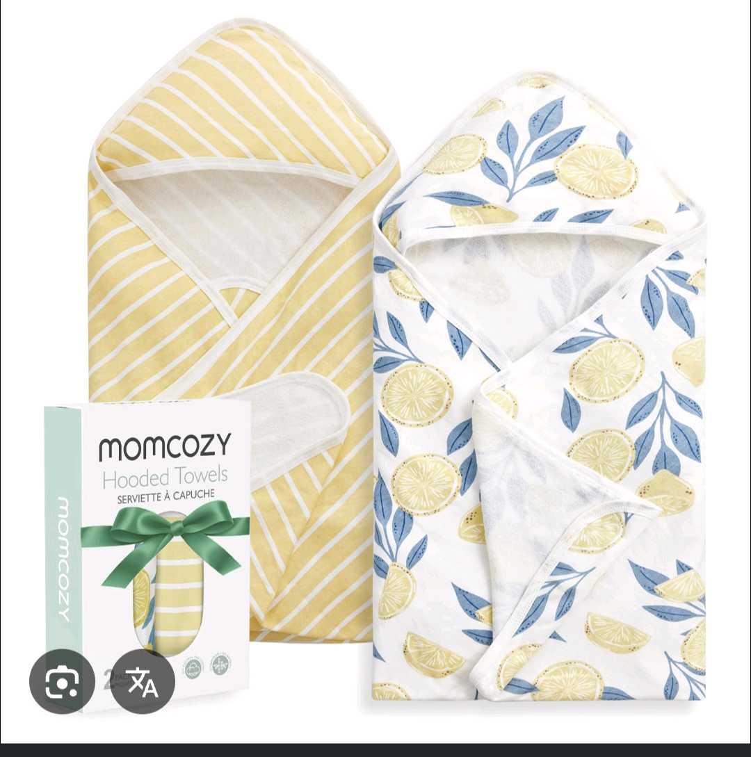Полотенце с капюшоном Momcozy Whale Waves для новорождённых (1 шт)