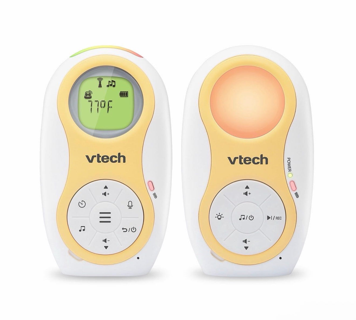 VTech DM1215 radionyanyasi: displeyli ota-ona bloki va tungi chiroqli bola bloki