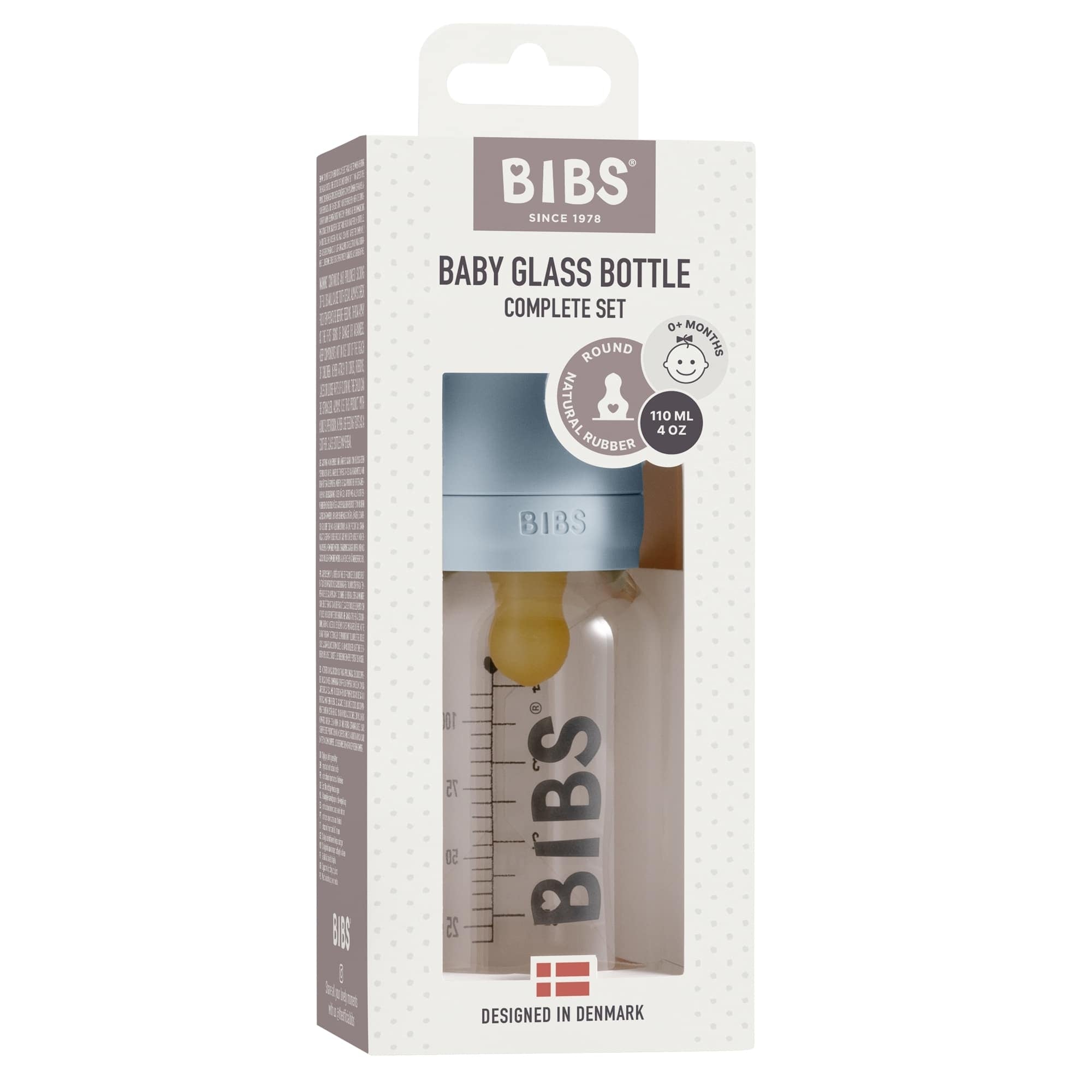 Бутылочка BIBS 110 мл Baby Blue стекло с антиколиковой системой