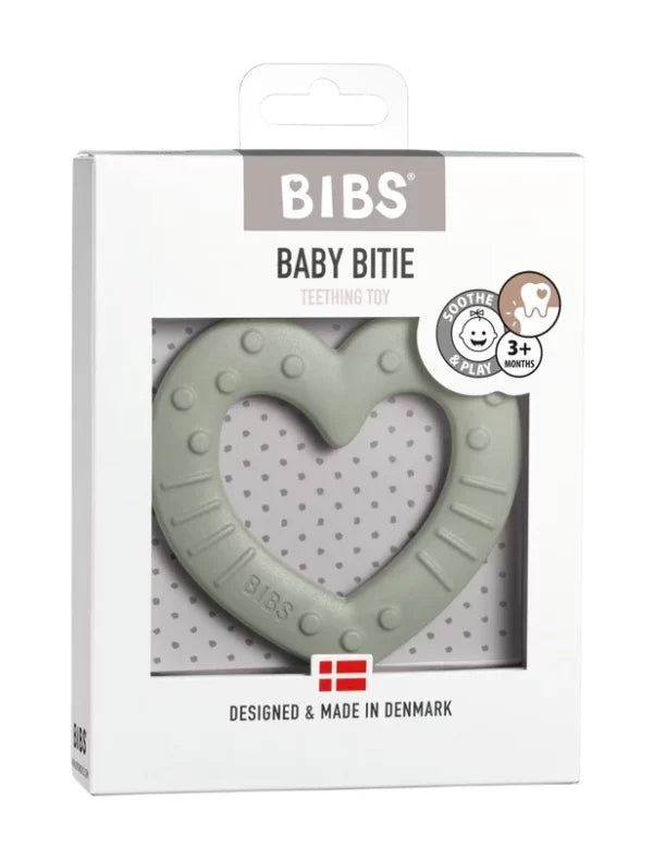 Прорезыватель BIBS Baby Bitie Heart силиконовый шалфей 3+ месяцев