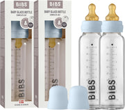Бутылочка BIBS Complete стеклянная антиколиковая 225 мл Baby Blue (2 шт)