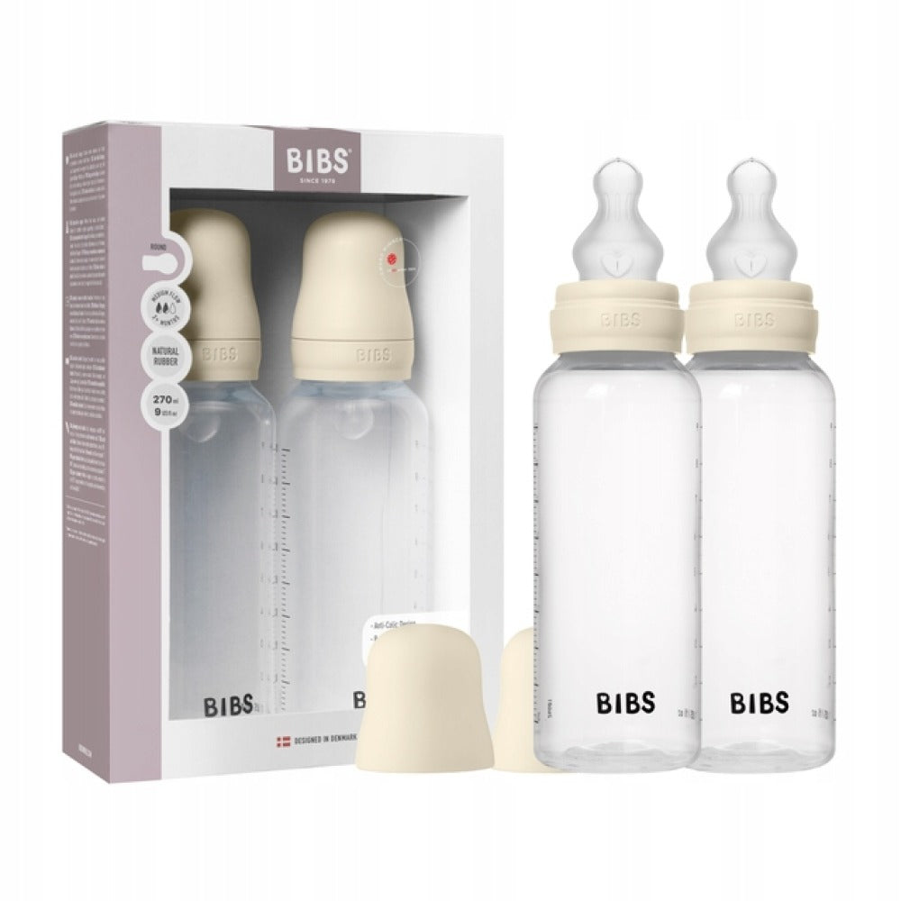 BIBS Round Silikon Fil suyagi shishasi 270 ml silikon nipelli O'rtacha oqim, 1 dona.