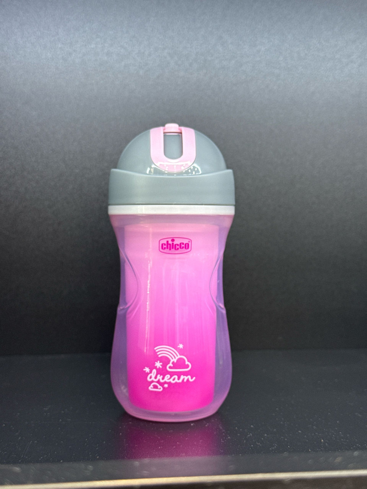 Chicco ikki qavatli to'kilmaydigan chashka 260 ml, pushti