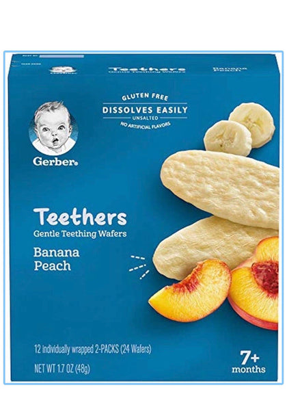 Прорезыватель Gerber Teethers бананово-персиковые вафли, 7+ мес.