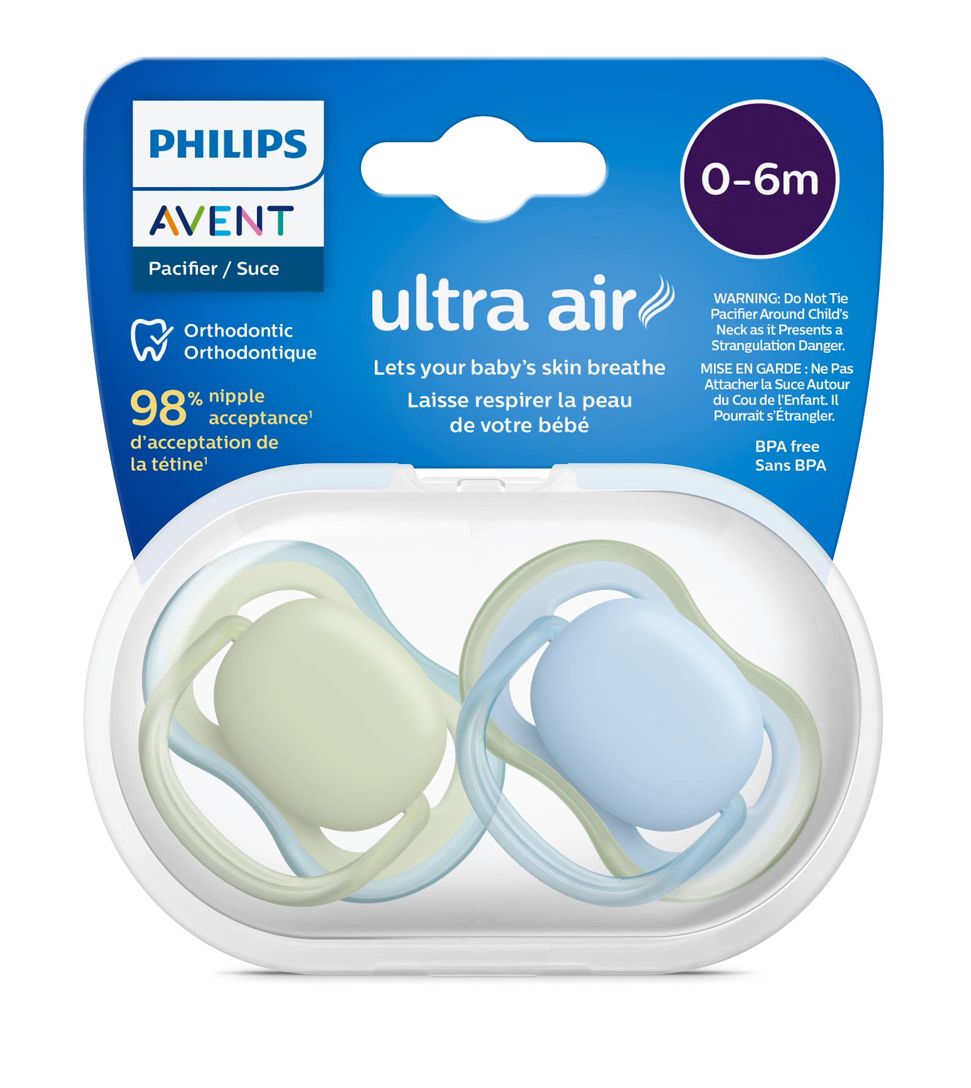 Соска-пустышка Philips Avent Ultra Air силиконовая 0-6 месяцев