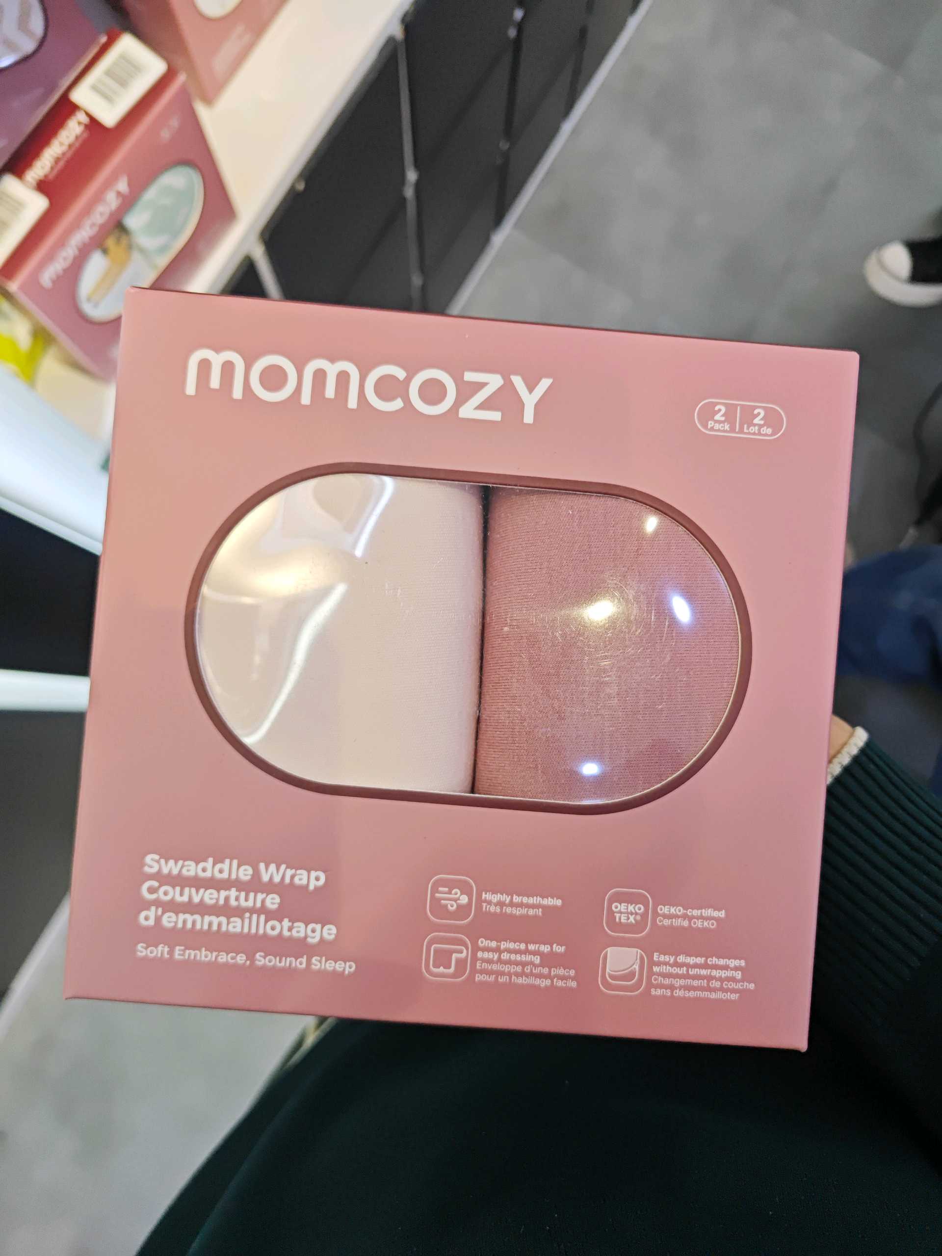 Пелёнка-кокон Momcozy SJ019, 0–3 мес, розовая (2 шт)