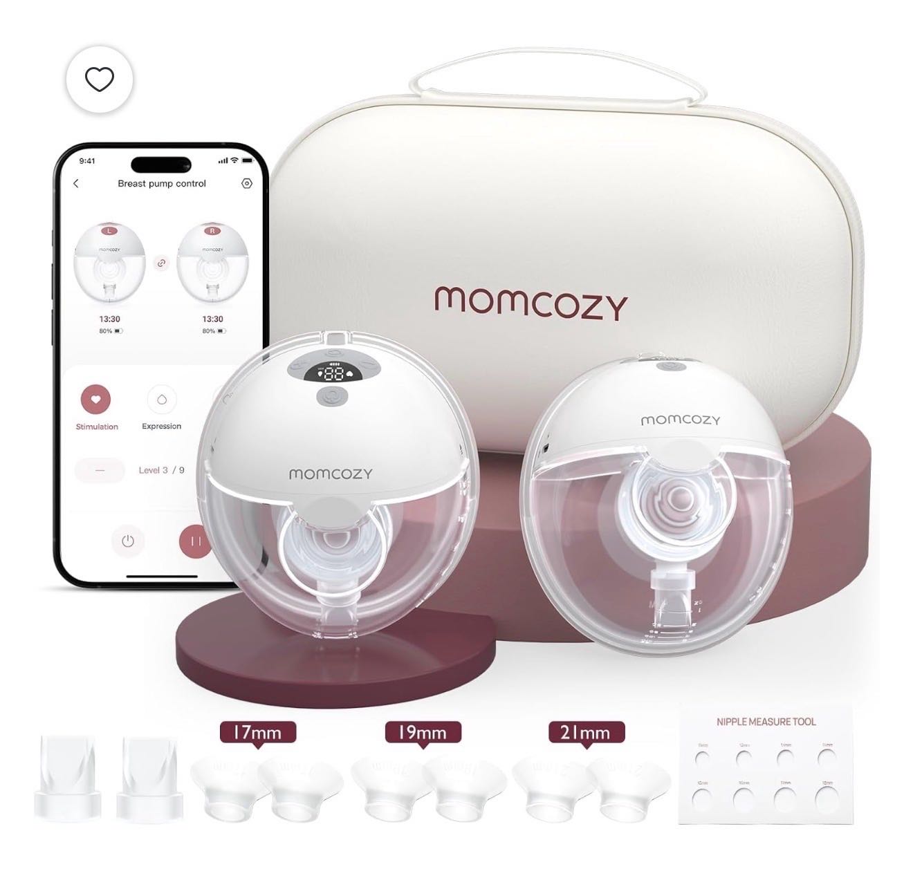 Молокоотсос Momcozy M5 Smart Double, два носимых молокоотсоса с управлением через приложение