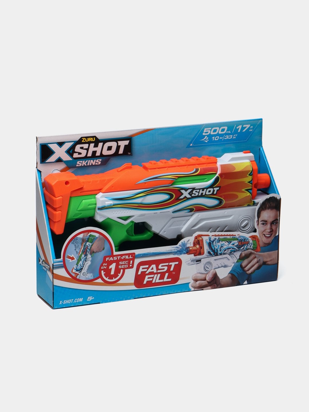 X-Shot Water Fast-Fill Skins Hyperload Inferno suv blasteri bolalar uchun