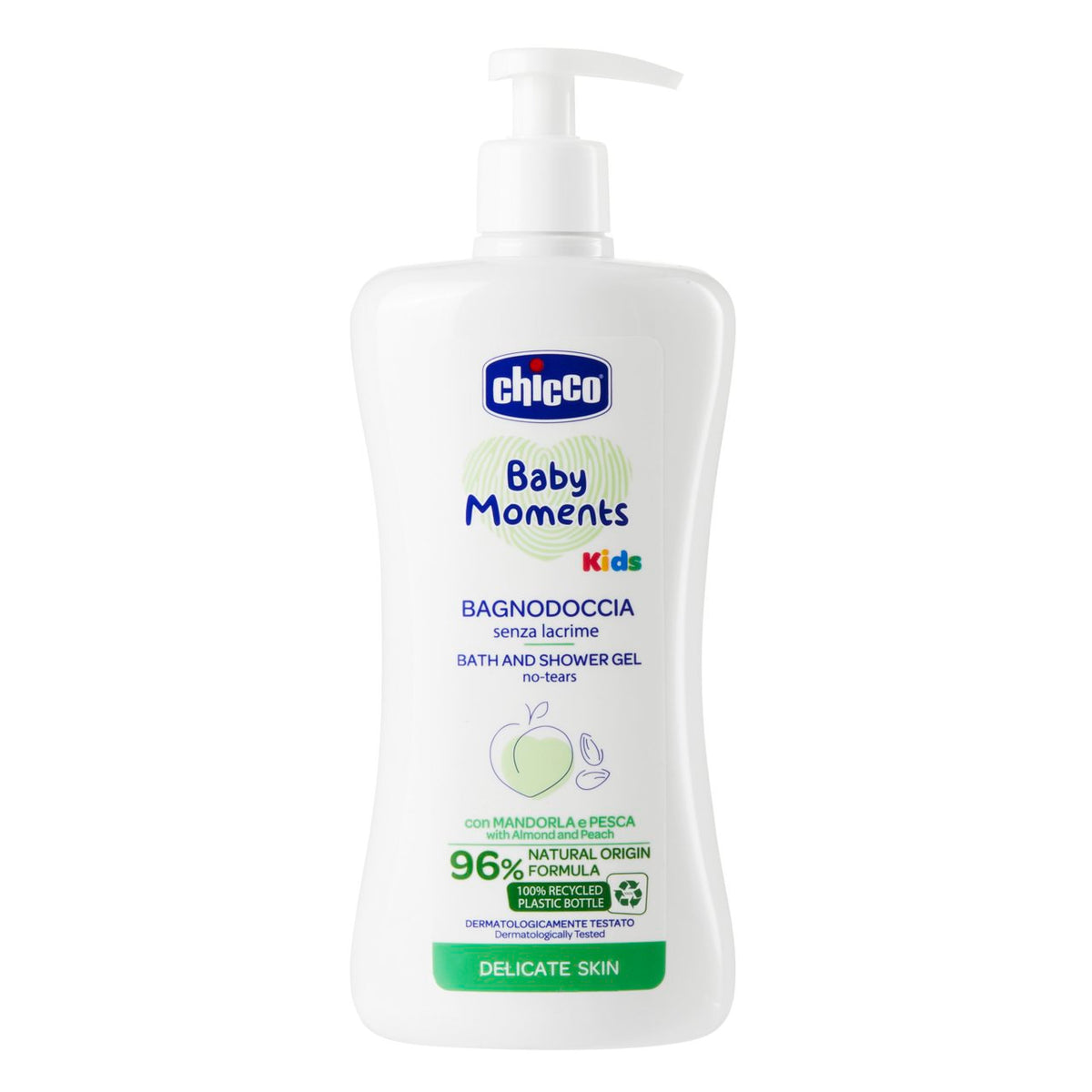 Пена для ванны и гель для душа Chicco Baby Moments Kids 500 мл с миндалём и персиком