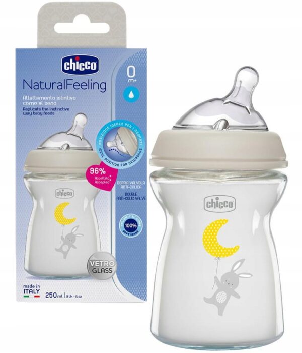 Бутылочка Chicco Natural Feeling 250 мл с соской медленный поток 0+