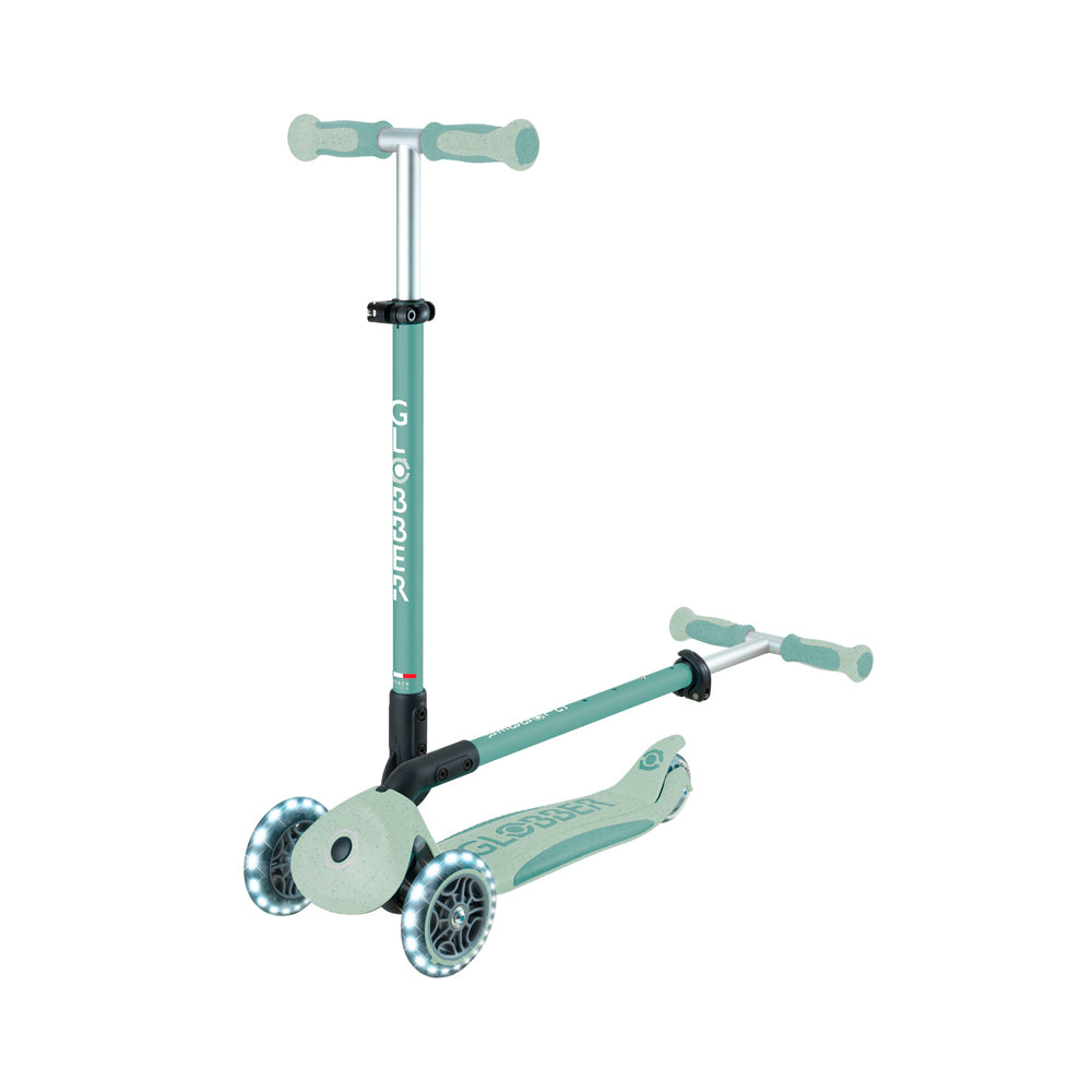 Globber Go Deluxe LIGHTS ECOLOGIC 360° bolalar samokati, 3-in-1, 4 xil rangda