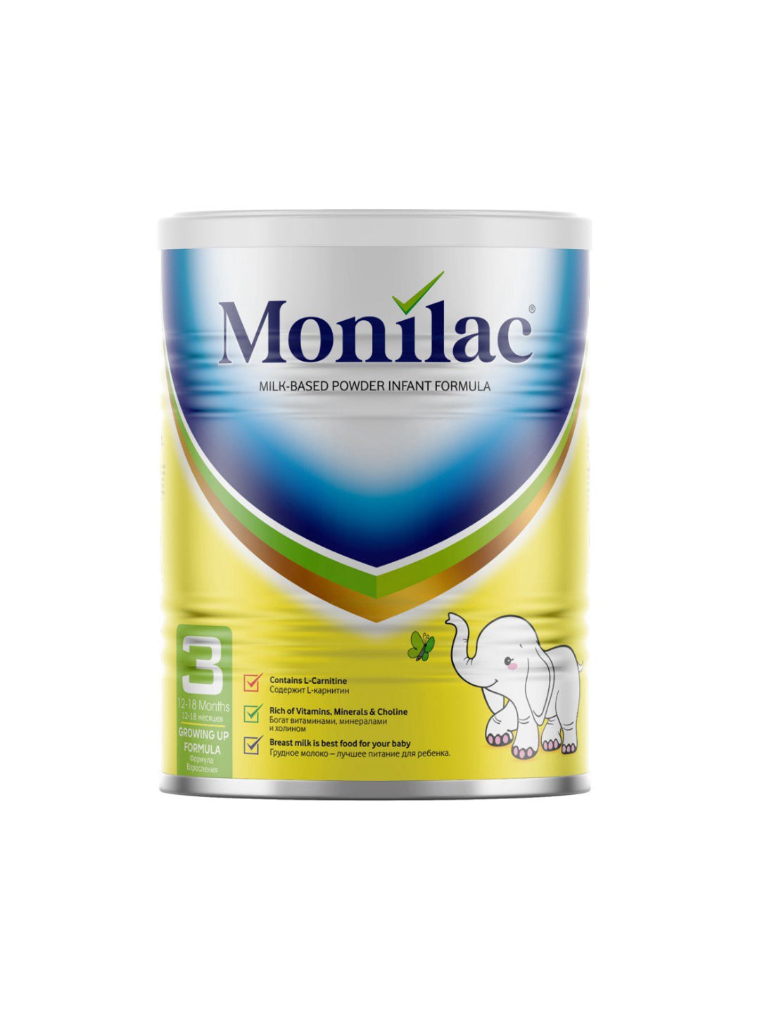 Monilac 3 1–3 yoshli bolalar uchun o‘suvchi sutli aralashma, 400 g