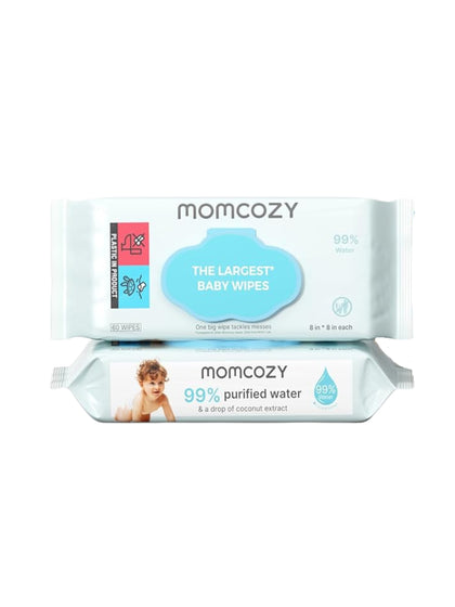 Влажные салфетки Momcozy 60 шт гипоаллергенные 20×20 см
