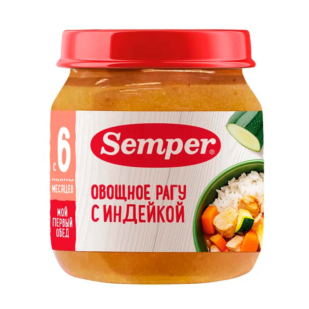 Semper Овощное рагу с индейкой 100 г, с 6 месяцев