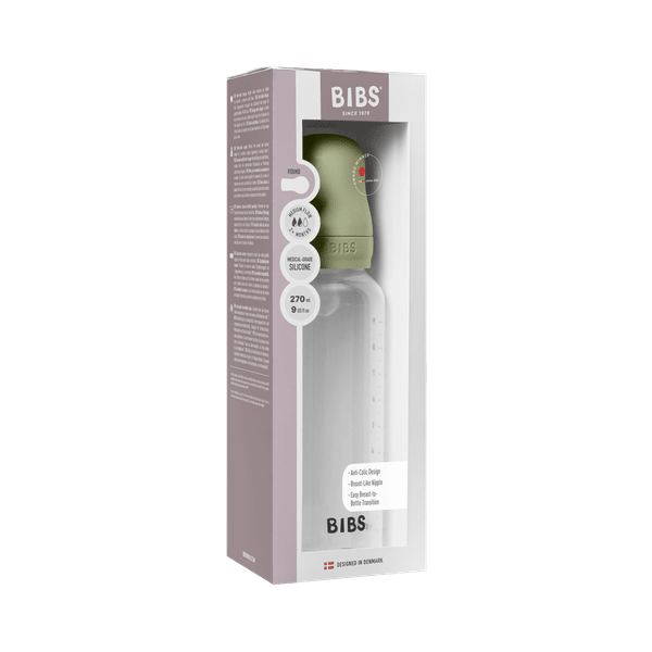 Бутылочка BIBS Round Sage силиконовая 270 мл Medium Flow от 3 месяцев