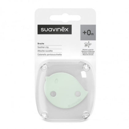 Держатель для пустышки Suavinex Birdies зелёный с клипсой