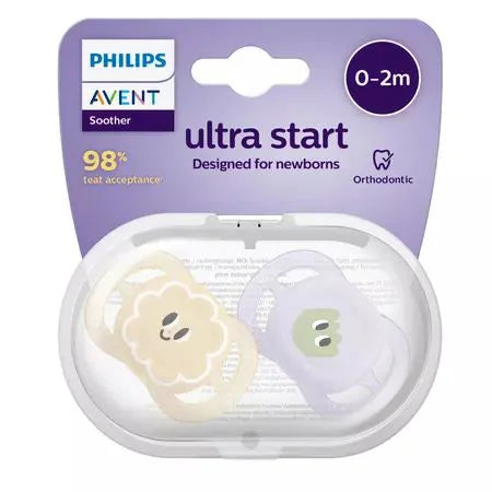 Philips Avent Ultrastart силиконовая пустышка 0-2 месяца девочка 2 шт