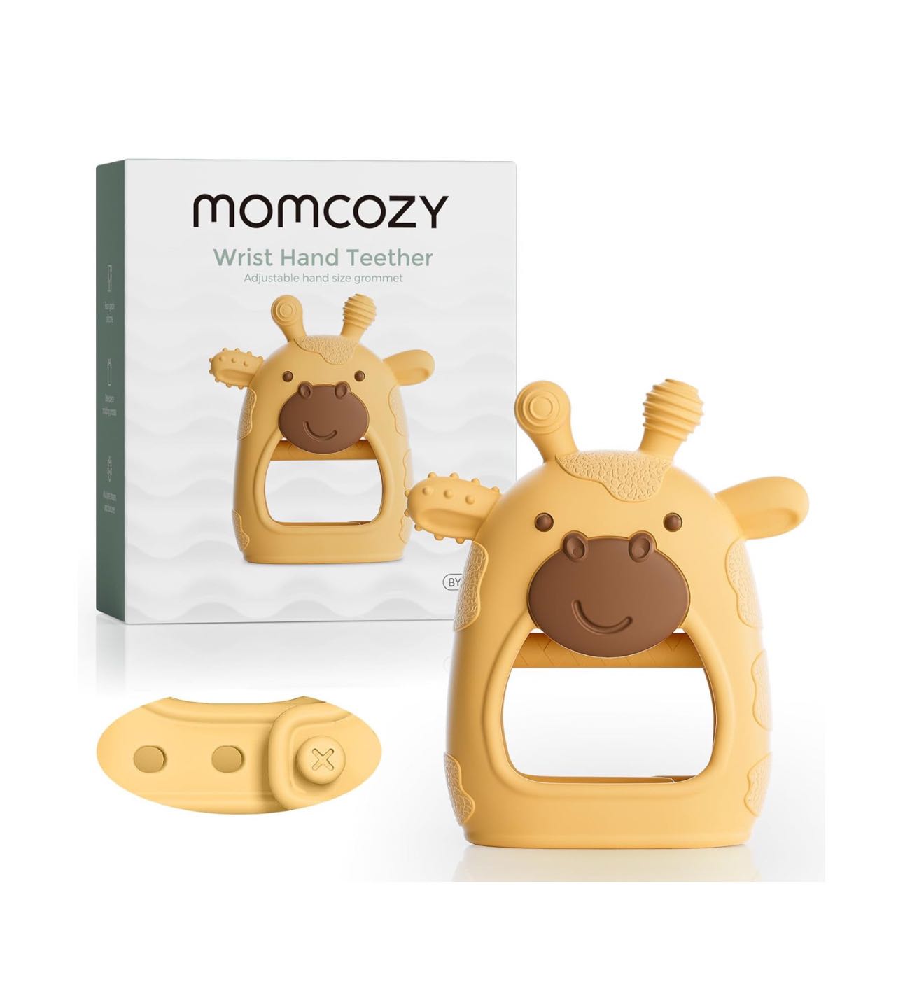 Прорезыватель Momcozy для зубов силиконовый 0-6 месяцев желтый