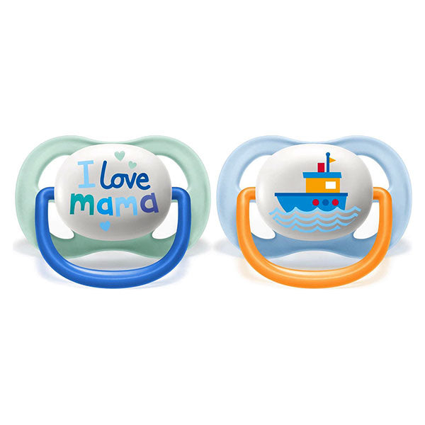 Philips Avent Ultra havo emzik 0-6M+, Boy MAMA/Boat 2 dona