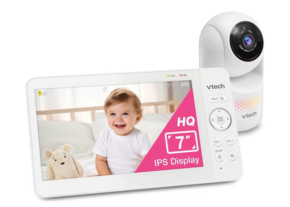 Videonyanya VTech 7 dyuym, zumli buriladigan kamera, Wi-Fi siz