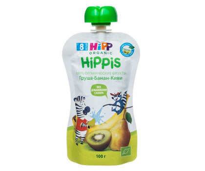 HiPP nok-banan-kivi bolalar pyuresi organik shakarsiz, 6 oydan, 100 g