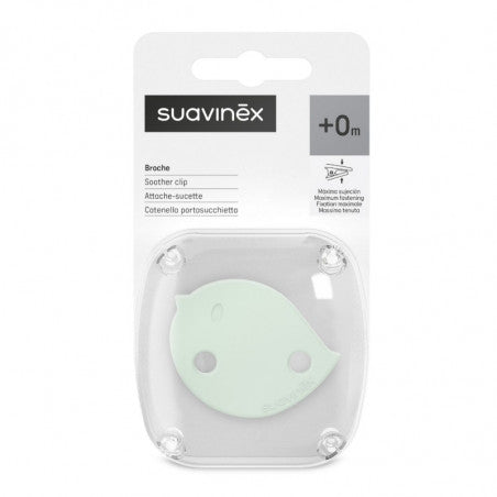 Держатель для пустышки Suavinex Birdies зелёный с клипсой