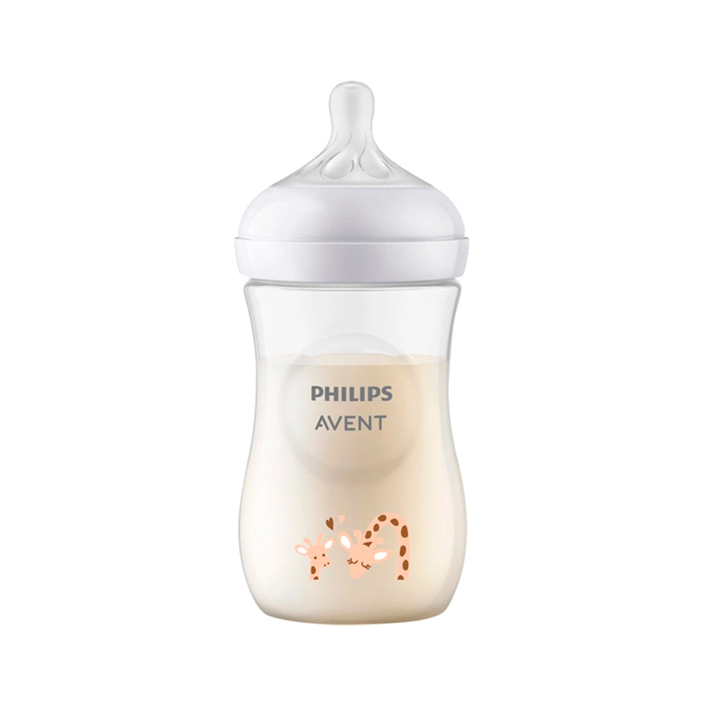 Бутылочка Philips Avent 260 мл с соской Natural для новорождённых Жирафа