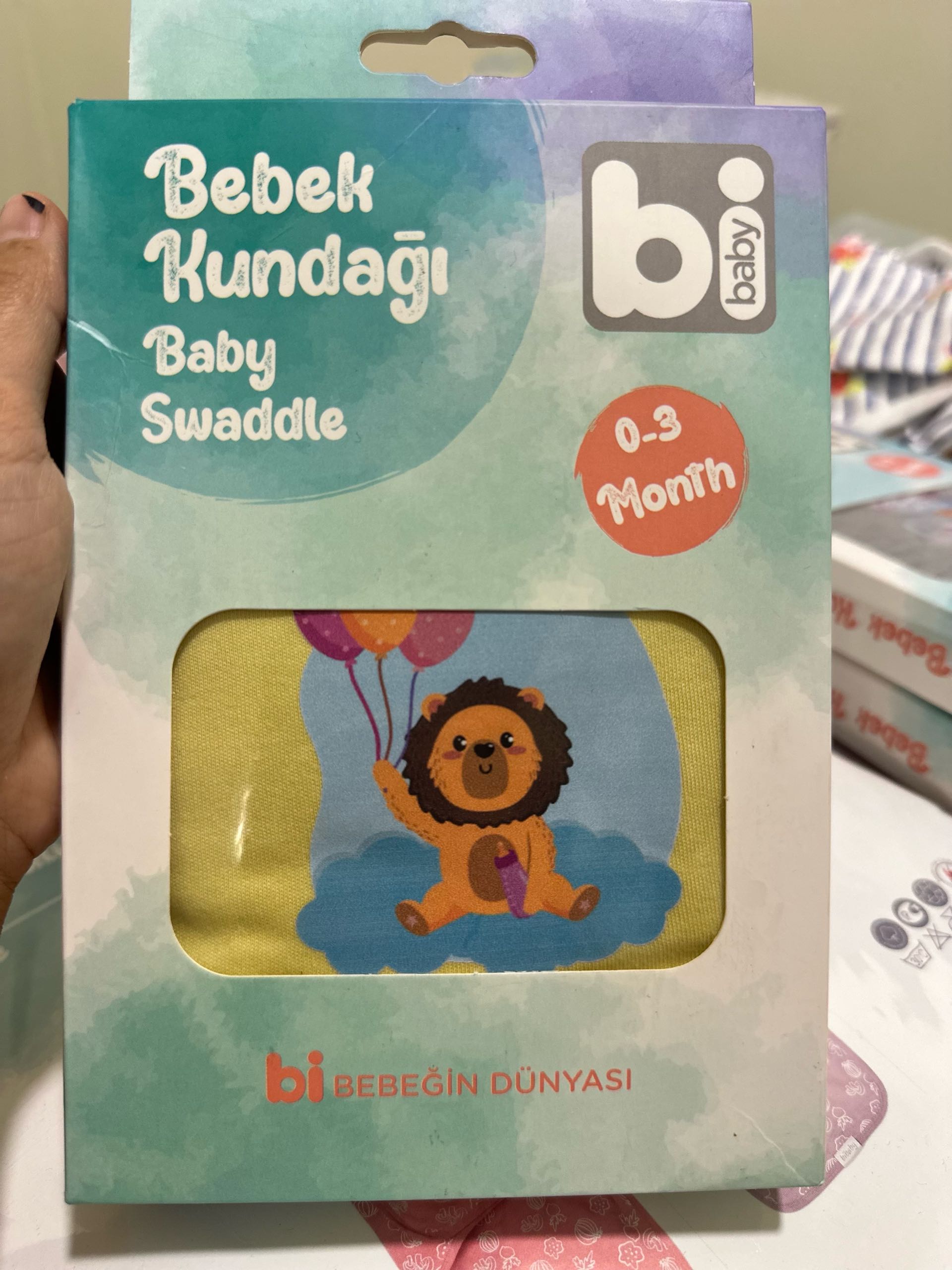 Bi Baby Пелёнка для пеленания. Жёлтый с рисунком львёнка (0–3 мес)