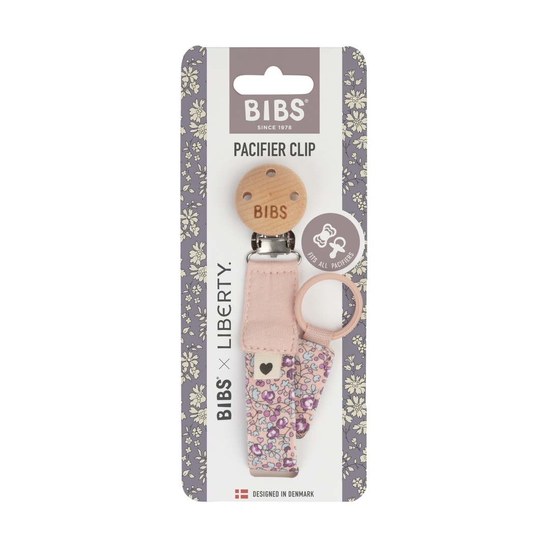 Набор BIBS x Liberty Eloise слюнявчик и держатель для пустышки румяный