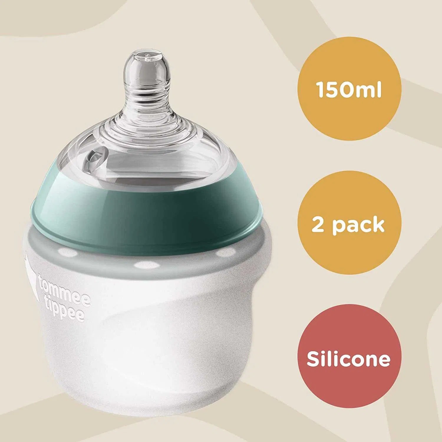 Силиконовая бутылочка Tommee Tippee 150 мл для новорождённых