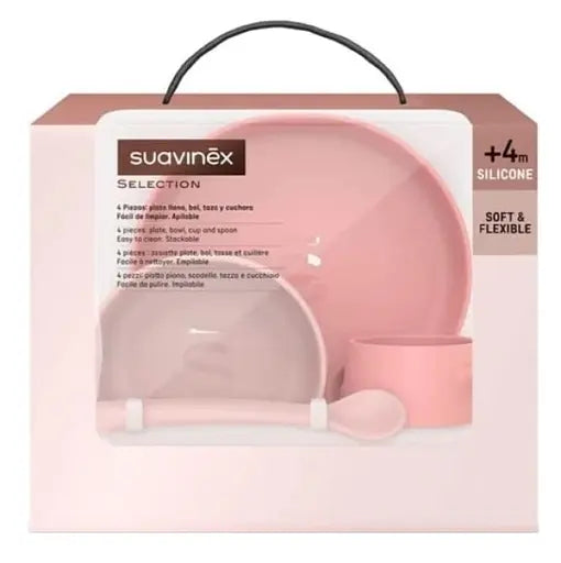Набор посуды Suavinex Soft Color для малышей от 6 месяцев