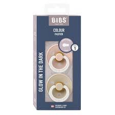 Пустышка BIBS Colour Glow латексная светящаяся 6-18 месяцев Blush