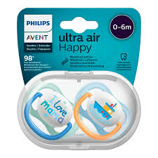 Пустышка Philips Avent Ultra Air 0-6 месяцев мальчик MAMA лодка 2 шт