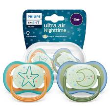 Пустышка Philips Avent Ultra Air Night силиконовая светящаяся 18+ месяцев 2 шт